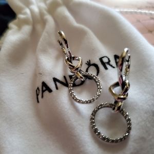 Pandora knotted heart earrings